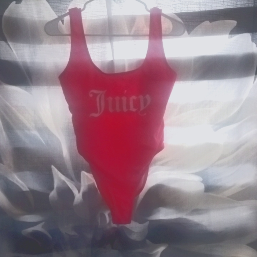 Juicy neon pink one piece bathing suit